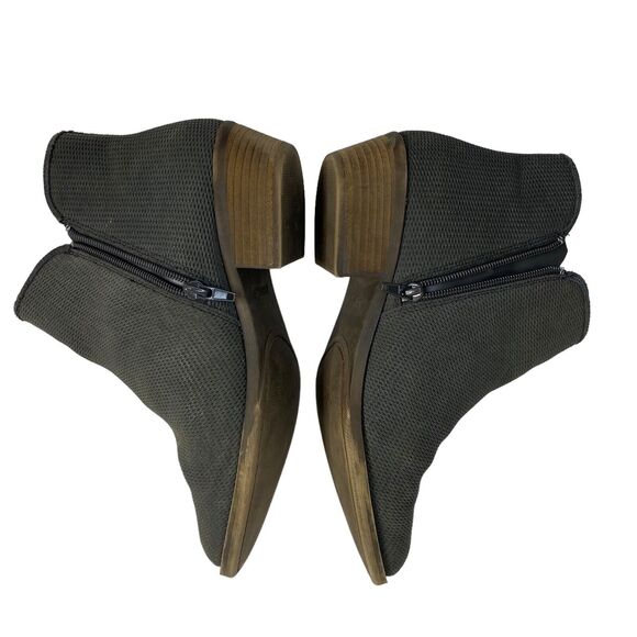 KENSIE Gerona Leather Perforated Dark Gray Booties Size 9 Womens Zipper - Picture 7 of 11